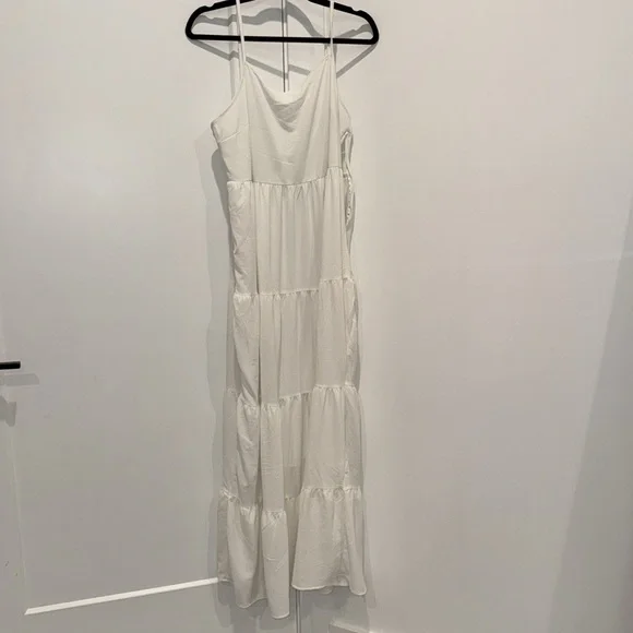 h and m drop waist dress Women's Black Draped Maxi Dress
